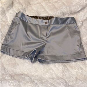 Express Silver Satin Shorts